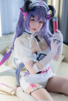 Cosplay 樱梨梨 刻晴魅魔护士